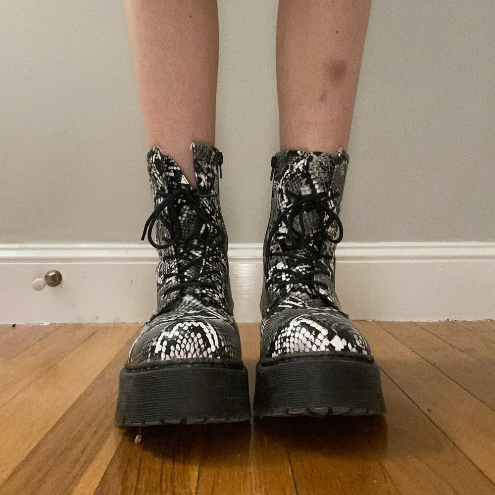 Snakeskin Platform boots